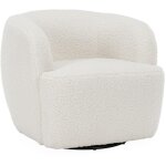 Sweeek - fauteuil cosy rond pivotant en bouclette crme. laya. l 79. 5 x p 77. 5 x h 67cm