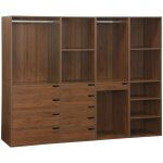 Sweeek - kit dressing modulable avec 4 lments. noyer. panneaux stratifis