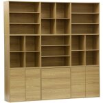 Sweeek - kit �tag�re, biblioth�que d�cor bois ch�ne 9 �l�ments 100% modulable l 210 x p 35 x h 210cm ...