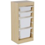 Sweeek - meuble de rangement naturel enfant 4 bacs de rangement