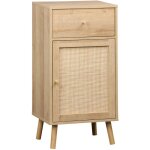Meuble salle de bain dcor bois et cannage bohme 1 tiroir 1 tagre 45 x 36 x 90 cm naturel