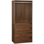 Sweeek - module dressing avec 4 tiroirs et 1 penderie noyer. panneaux stratifis