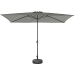 Parasol droit rectangulaire 2x3m - touquet - kaki - m�t central en aluminium orientable et manivelle ...