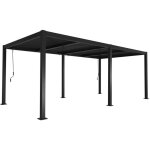 Pergola bioclimatique noir. aluminium et acier. 3x6m. lames orientables
