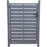 Portillon de jardin 100 x 146 cm en aluminium anthracite avec serrure et poigne, anthracite, traitement ...