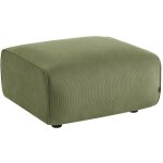 Sweeek - pouf, module pour canap�, repose - pieds pour canap� 2 places en velours c�tel� vert, l 76 x ...