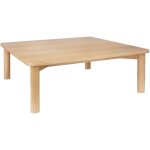Sweeek - table basse carre bois d'hva placage chne naturel - 100 x 100 x 35 cm - solne