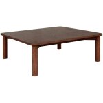 Sweeek - table basse carrée bois d'hévéa placage chêne noyer - 100 x 100 x 35 cm - solène Sweeek - table basse carrée bois d'hévéa placage chêne noyer - 100 x 100 x 35 cm - solène