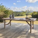 Sweeek - table de jardin en bois d'eucalyptus loria naturel, 8 places, 260 x 100 x 76 cm