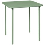 Table de jardin mtal 2 places. vert. amelia. 70x70cm. traitement antirouille. lattes et bords arrondis ...