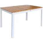 Table de jardin senora acacia blanc avec coins arrondis. 6 places. 120 x 80 x 75 cm