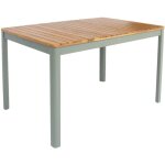 Table de jardin senora acacia kaki avec coins arrondis. 6 places. 120 x 80 x 75 cm