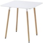 Sweeek - table  manger blanche carre mdf et bois de htre - hedvig