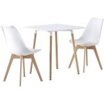 Sweeek - table  manger carre et 2 chaises blanches scandinaves - hedvig