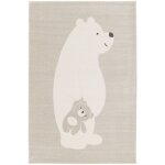 Sweeek - tapis enfant beige / crme, tapis intrieur oursons, poils ras 120 x 170 cm