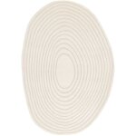 Sweeek - tapis intrieur forme de galet motif circulaire crme amanda 160x230cm