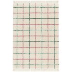 Sweeek - tapis int�rieur shaggy motif quadrillage multicolore avec franges edward 120 x 170 cm