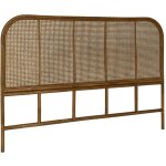 Sweeek - tte de lit en rotin fonc et cannage. sumatra 160 cm