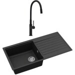 Swiss aqua technologies - 100x50 cm vier avec gouttoir rversible en granite  encastrer + mitigeur ...