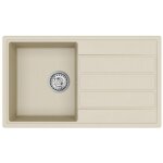 Swiss aqua technologies - 76x44 cm �vier avec �gouttoir r�versible en granite, � encastrer, jasmin (satsinkge3 ...