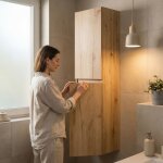 Swiss aqua technologies b - way 30x133x35 cm meuble de salle de bain haut � suspendre, ch�ne mat (bway35oak) ...