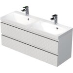 Swiss aqua technologies cube way 120x47, 5x40 cm set meuble de salle de bain mural + double vasque � ...
