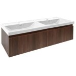 Swiss aqua technologies evolution 118x30x44, 8 cm meuble suspendu + double vasque semi - encastr�es en ...