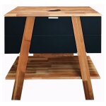 Swiss aqua technologies - meuble de salle de bain sous lavabo naturel home 80x73x46 cm, noir (homeumdc) ...