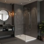 Swiss aqua technologies pack douche complet ? paroi walk - in 120x200 chrome + colonne sat 3 jets + receveur ...