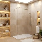 Swiss aqua technologies pack douche complet ? paroi walk - in 140x200 chrome + colonne sat 3 jets + receveur ...