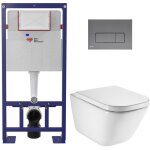 Swiss aqua technologies pack wc b�ti - support autoportant + wc suspendu sans bride avec abattant softclose ...