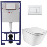 Swiss aqua technologies pack wc b�ti - support autoportant + wc suspendu sans bride avec abattant softclose ...