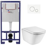 Swiss aqua technologies pack wc b�ti - support autoportant + wc suspendu sans bride avec abattant softclose ...