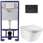 Swiss aqua technologies pack wc b�ti - support autoportant + wc suspendu sans bride avec abattant softclose ...