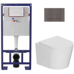 Swiss aqua technologies pack wc b�ti - support autoportant + wc suspendu sans bride ceramia avec abattant ...