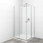 Swiss aqua technologies project 80x80 cm cabine de douche carr�e en verre transparent avec profil�s, ...