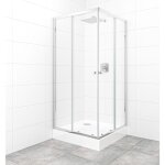 Swiss aqua technologies project 90x90 cm cabine de douche carr�e en verre transparent avec profil�s, ...