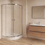 Swiss aqua technologies project cabine de douche 80x80 cm en quart de cercle avec 2 parois fixes et 1 ...