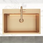 Swiss aqua technologies - aurum Évier de cuisine encastrable inox 304, 1 bac, 68x45x21 cm, cuivre brossé ... Swiss aqua technologies - aurum Évier de cuisine encastrable inox 304, 1 bac, 68x45x21 cm, cuivre brossé ...