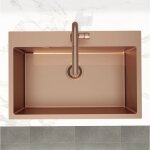 Swiss aqua technologies - aurum vier de cuisine encastrable inox 304, 1 bac, 68x45x21 cm, cuivre bross ...