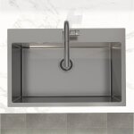 Swiss aqua technologies - aurum �vier de cuisine encastrable en inox 304, 68x45x21 cm, gun metal bross� ...