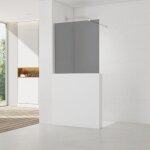 Swiss aqua technologies walk - in 100x90 cm paroi de douche fixe � l'italienne, verre fum� easy clean, ...