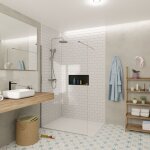 Swiss aqua technologies - walk - in 120x200cm paroi en verre crystal glass� 8 mm anticalcaire, avec bras ...