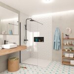 Swiss aqua technologies ? paroi de douche walk - in 90x200cm ? verre crystal glass� 8 mm anticalcaire ...