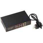 Switch gigabit ethernet poe + - marque - 8 ports rj45 - 2 ports uplink - 30w - boitier mtal