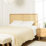 Sya - t�te de lit en rotin naturel et ch�ne massif pour lits 140 / 160cm