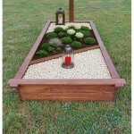 Cadre funraire en bois 190x90x20 cm ? cadre de tombe trait, rsistant aux intempries, entourages de ...