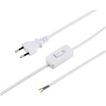 Sygonix - sy - 6385374 alimentation cordon �lectrique blanc 1. 50 m avec interrupteur on / off q058643 ...
