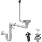 Granitan - siphon anti - reflux manuel pour vier de cuisine  un bac chrome