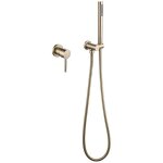 Syst�me de douche encastr� en or, ensemble de douche � main mural avec pomme de douche et flexible, ensemble ...